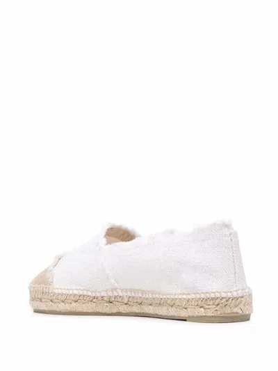 Castaã±er Kampala Glittered Linen Espadrilles In White