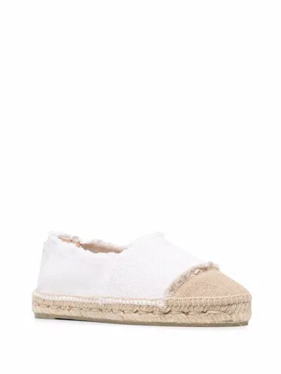Castaã±er Kampala Glittered Linen Espadrilles In White