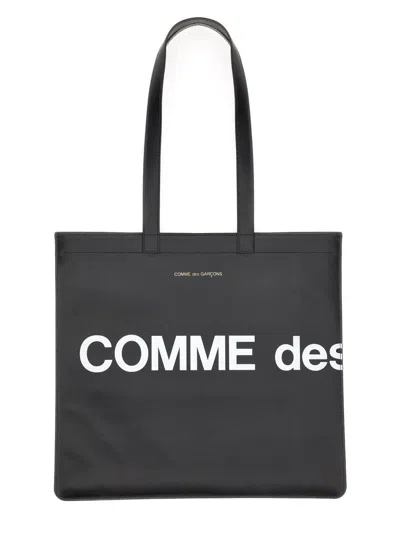 Shop Comme Des Garçons Huge Logo Tote Bag Unisex In Black