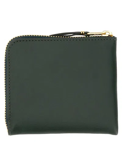 Shop Comme Des Garçons Leather Wallet Unisex In Green