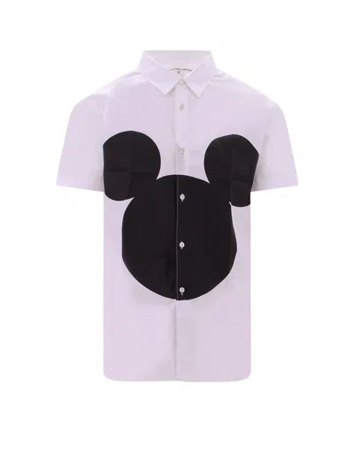 Shop Comme Des Garçons Mickey Mouse Shirt In White
