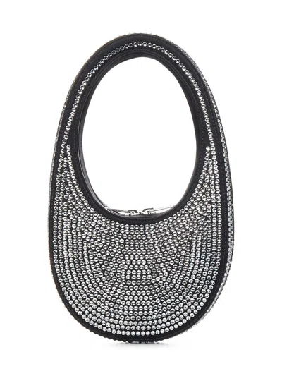 Shop Coperni Crystal-embellished Mini Swipe Handbag In Black