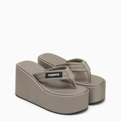 Shop Coperni Wedge Sandal With Logo In Grey