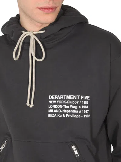Shop Department 5 Logo Print Sweatshirt In Charcoal