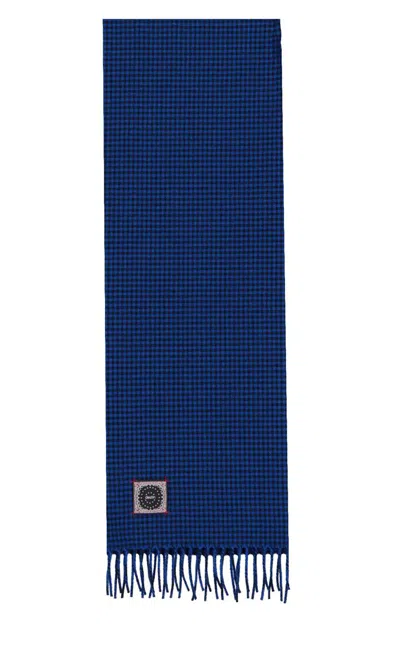 Destin Checked Scarf In Blue