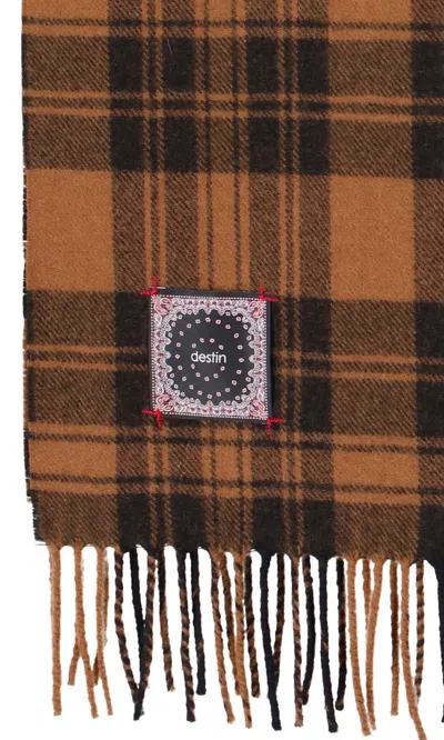 Destin Checked Scarf In Brown