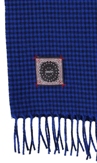 Destin Checked Scarf In Blue