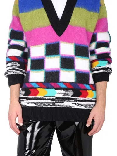 Shop Dolce & Gabbana "glitch" Sweater In Multicolour