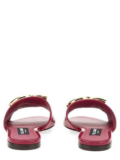 Shop Dolce & Gabbana Dg Logo Slide Sandal In Fuchsia