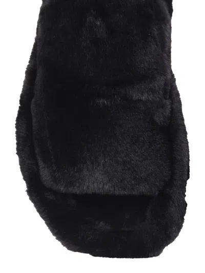 Shop Dolce & Gabbana Fur Sandals In Black