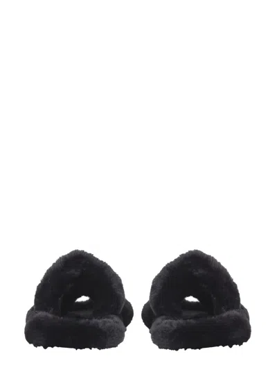 Dolce & Gabbana Fur Sandals In Black