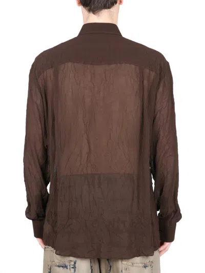 Shop Dolce & Gabbana Georgette Over Shirt In Brown