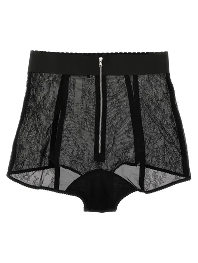 Shop Dolce & Gabbana Lace Culottes In Black