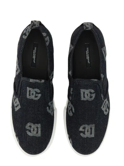 Shop Dolce & Gabbana Portofino Slip-on Sneaker In Blue
