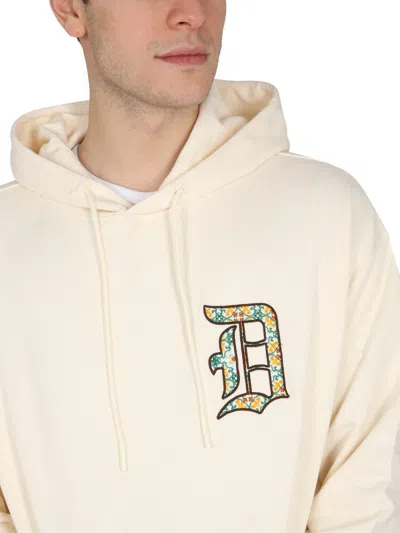 Shop Drôle De Monsieur Hooded Sweatshirt With Logo In Beige