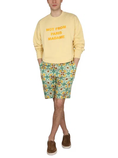Shop Drôle De Monsieur Slogan Sweatshirt In Yellow