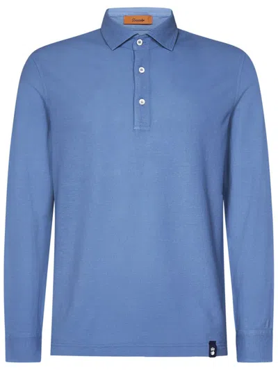 Shop Drumohr Polo Shirt In Clear Blue