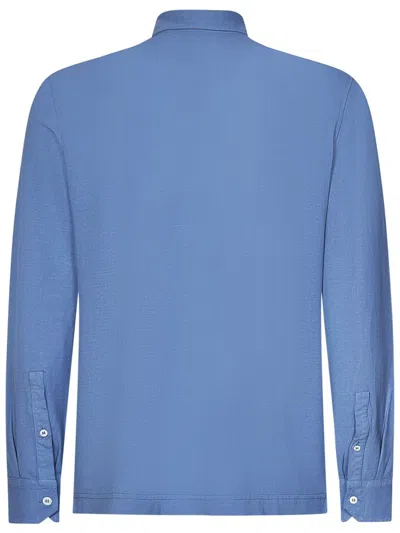 Shop Drumohr Polo Shirt In Clear Blue