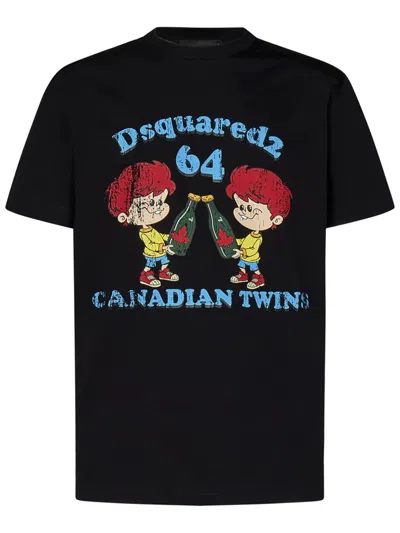 Shop Dsquared2 Canadian Twins Cool Fit T-shirt In Black