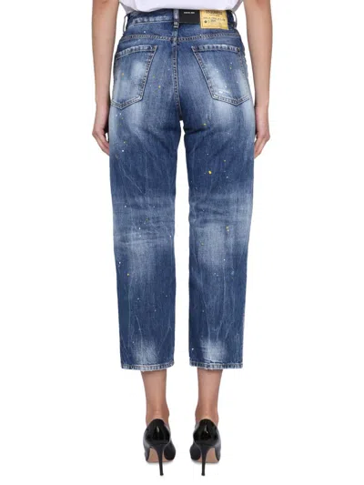 Dsquared2 Multicolor Waved Stripes Boston Jeans In Blue