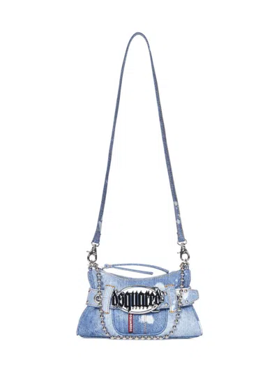 Dsquared2 Chic Clutch Bag Chain Strap In Blue