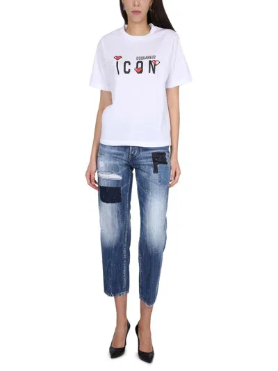 Shop Dsquared2 Icon Game Lover T-shirt In White