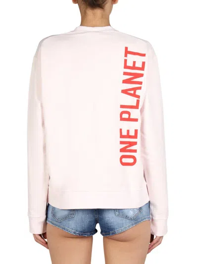 Dsquared2 Smiley Organic Cotton Cool Fit Sweatshirt In Pink