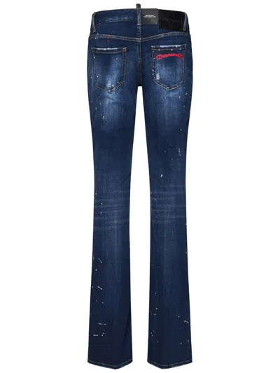 Shop Dsquared2 Medium Waist Flare Twiggy Jeans In Blue