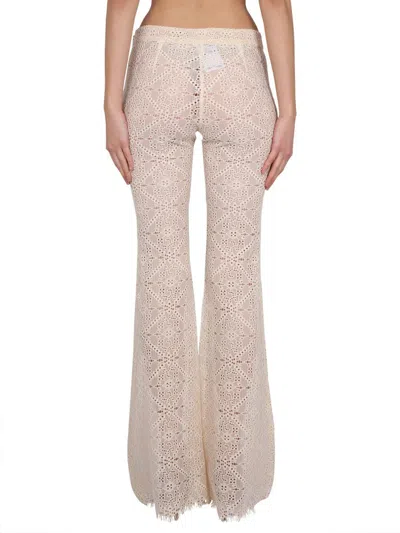 Shop Dsquared2 Pants With Embroidery In Powder