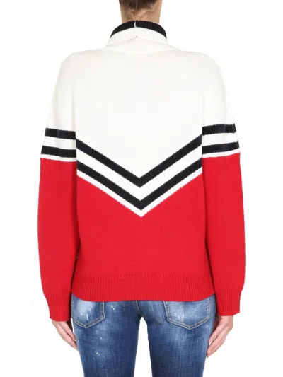 Shop Dsquared2 Tall Neck Sweater In Red