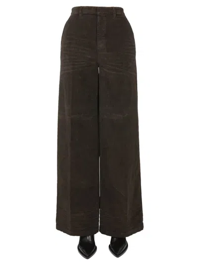 Dsquared2 High-waisted Brown Wide-leg Pants In Brown