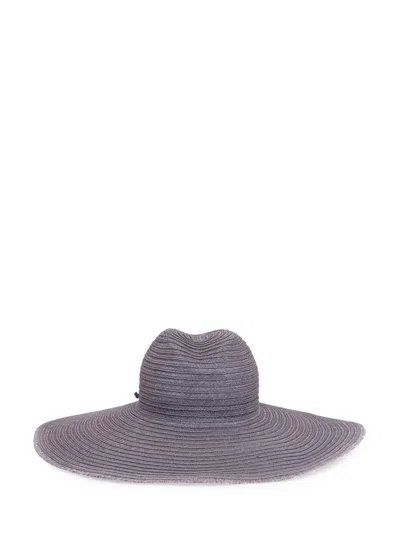 Shop Emporio Armani Fedora Wide Brim Hat In Grey