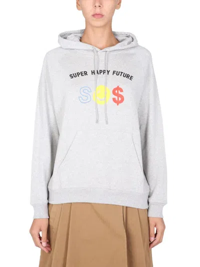 Shop Etre Cecile Être Cécile "super Happy Future" Sweatshirt In Grey
