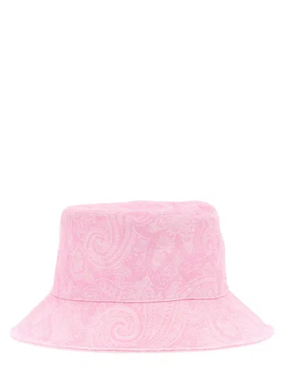 Shop Etro Bucket Hat Liquid Paisley In Pink