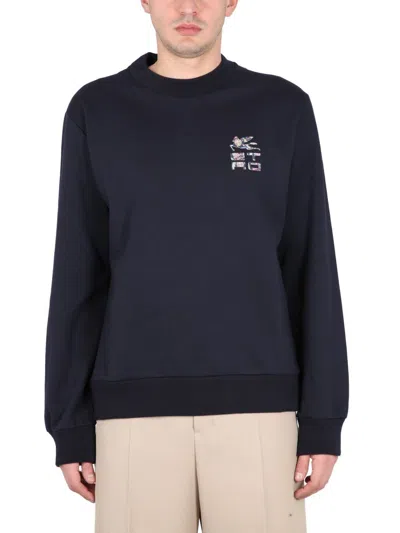 Shop Etro Crewneck Sweatshirt In Blue