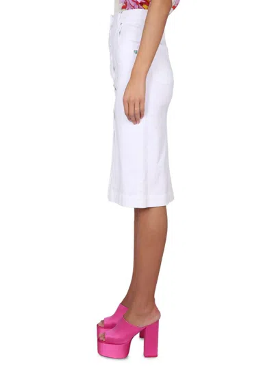 Shop Etro Midi Skirt In White