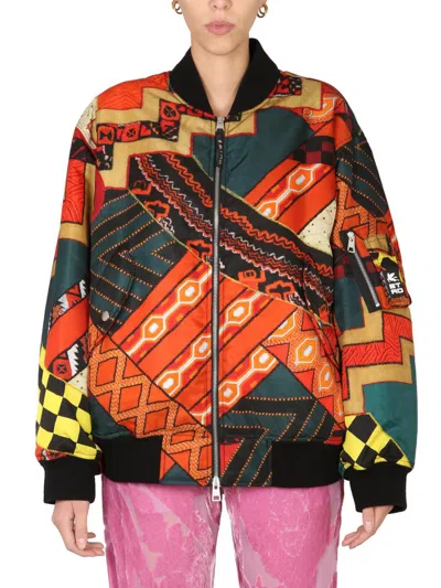 Shop Etro Patchwork Bomber Jacket In Multicolour