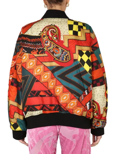 Shop Etro Patchwork Bomber Jacket In Multicolour