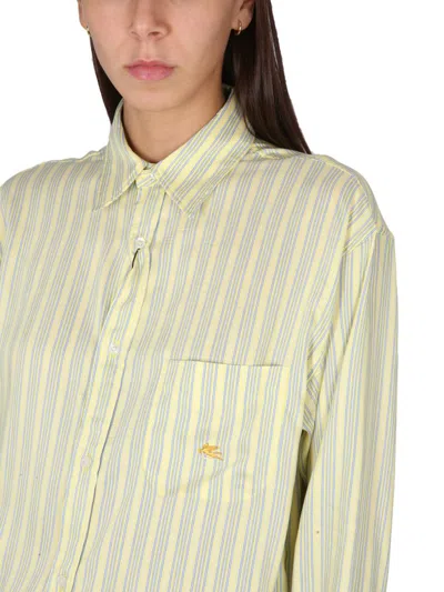 Shop Etro Pegasus Shirt In Yellow