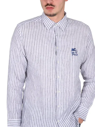 Shop Etro Pegasus Shirt In Blue