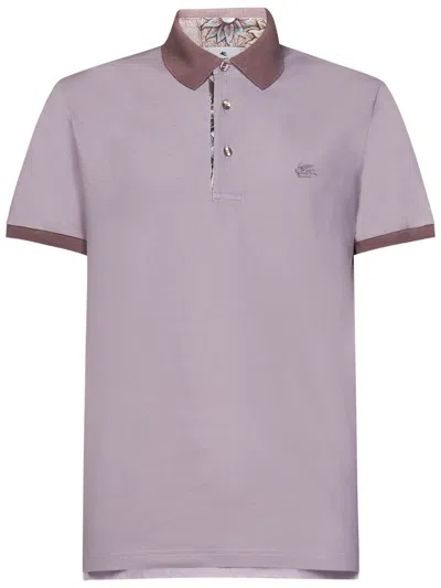 Shop Etro Polo Shirt In Pink
