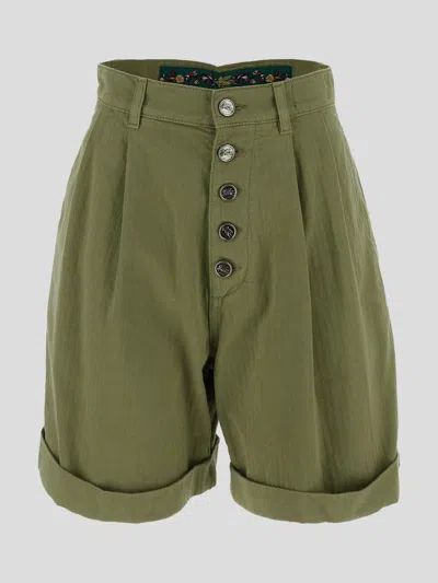 Shop Etro Shorts In Verdeolivascuro