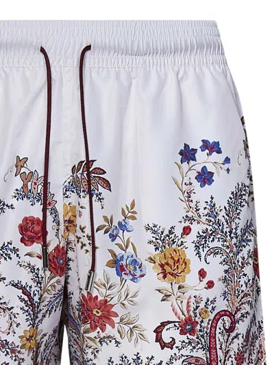 Shop Etro Boxer Swimsuit With Print In White