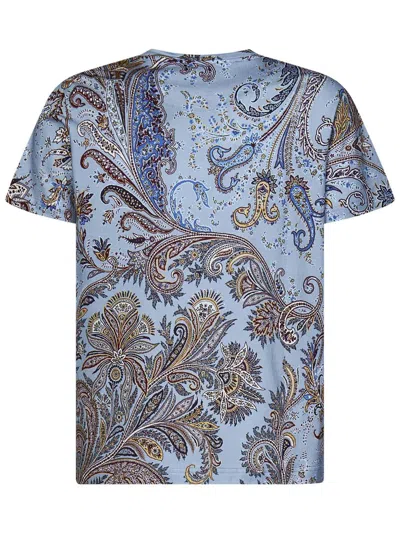 Shop Etro T-shirt In Clear Blue