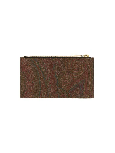 Shop Etro Zippered Card Holder In Multicolour