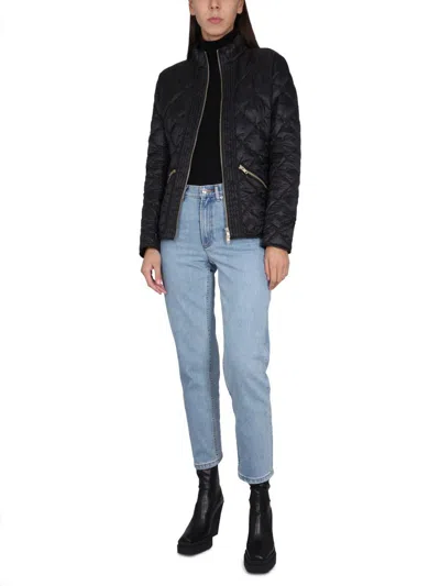 Fay Quilted Design Down Jacket In Black