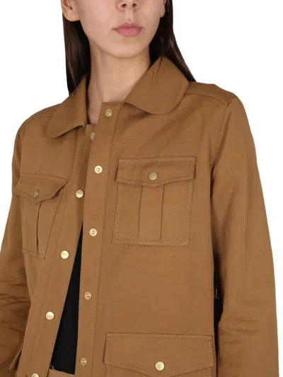 Fay Jacket Utility Adjustable Waist In Brown