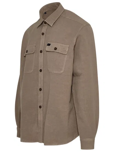 Shop Fay Shirt With Pockets In Brown