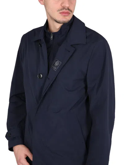 Shop Fay Trench Morning Travel In Blue