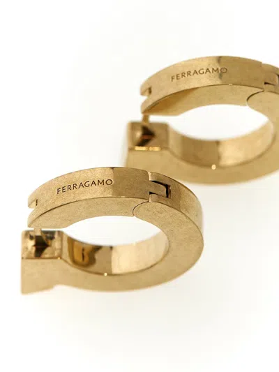 Shop Ferragamo Salvatore  'gancini' Earrings In Gold